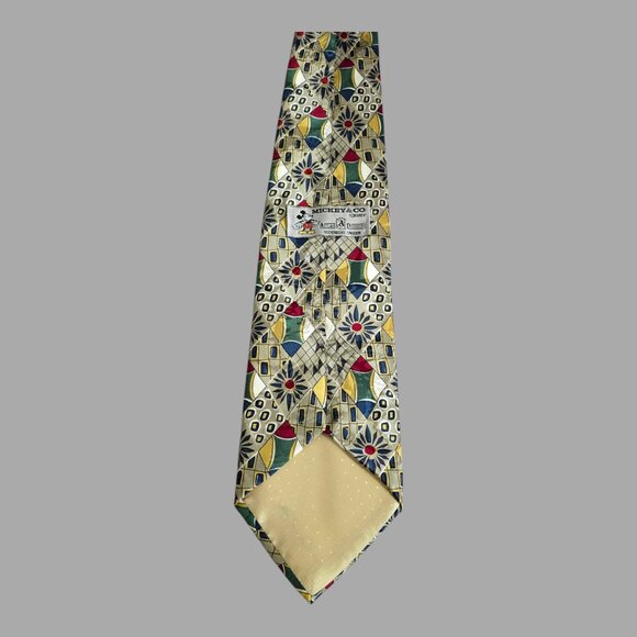 Mickey & Co Disney ~ Atlas Design Silk Necktie Tie Geometric Hidden Mickey Mouse - Picture 5 of 7